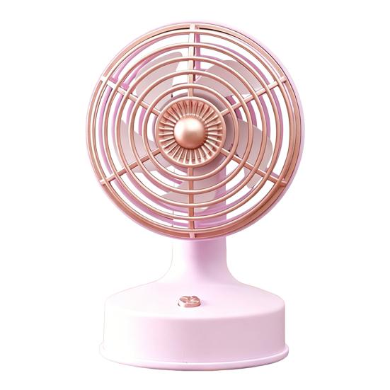 Mini Desk Fan USB Rechargeable Single Speed Personal Table Fan Adjustable 90 Degree Head Tilt Quiet Fan for Bedside Desktop