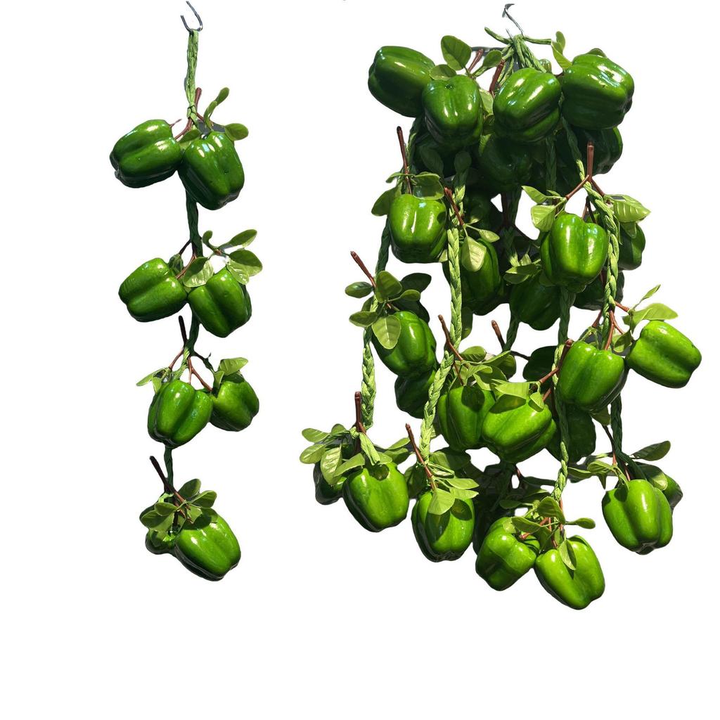 Realistic Hanging Vegetable String: Chili, Potato, Corn, Garlic, Peanut Props for Yard or Restaurant Decor