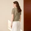 Top a Maniche Corte in Maglia Color Block con Intreccio Vuoto da Donna