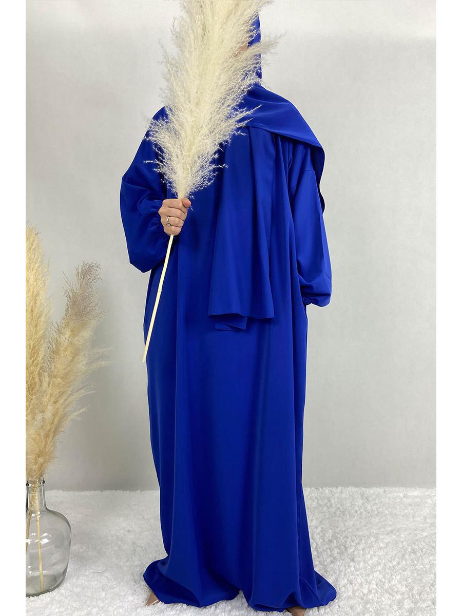 

Длинное платье-халат с капюшоном для женщин - Ближневосточный и турецкий стиль Size 2 королевский синий
