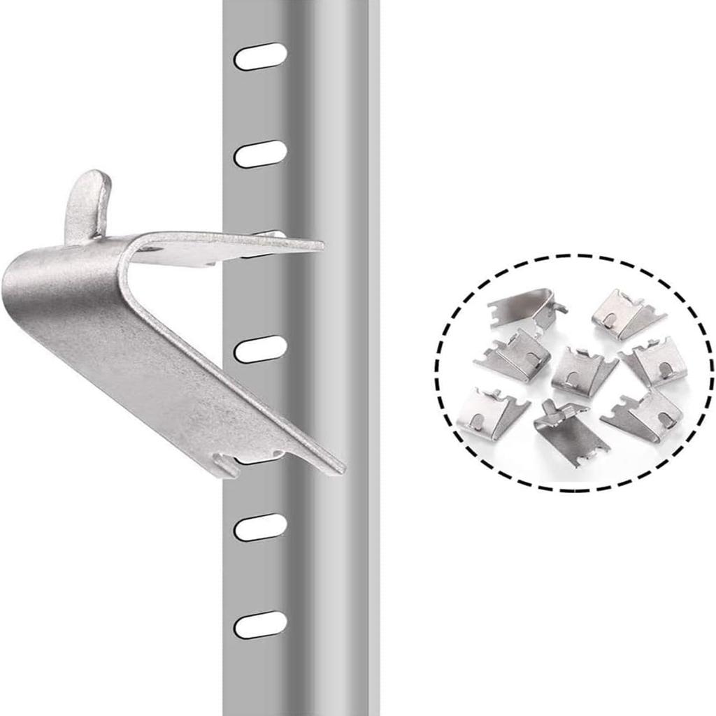 16 Pack 1.5mm Stainless Steel Freezer Shelf Fixing Clip Suitable for Refrigerators Freezers Etc. Silver