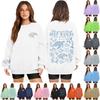 Women's Fashion Long Sleeve Print Round Neck Loose Pullover Sweater Top