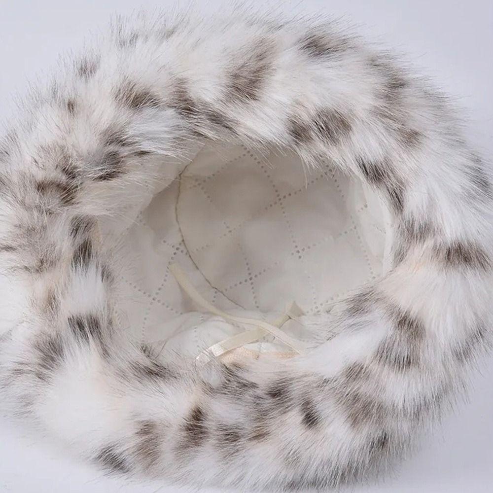 Windproof Plush Fisherman Hat Keep Warm Ear Protection Cap Fashion Faux Fur Bucket Hat  Winter