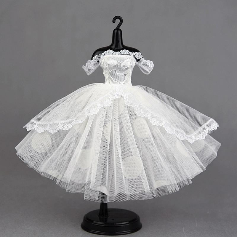 Mini Black Princess Doll Dress Wedding Dress Fluffy Skirt Multilayer Lace Tutu Dotted Doll Dress For Dolls Party Dress Clothes