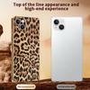 For iPhone 14 Plus Case Leopard Print PU Leather Coated PC + TPU Electroplating Phone Cover