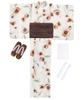 Yukata Change Set Heiko H Caramel One Size Fits [KYOETSU] Set, Weave, Unbleached, 6-piece (yukata, Obi, Underwear, Geta, Waistband) Women's (2.