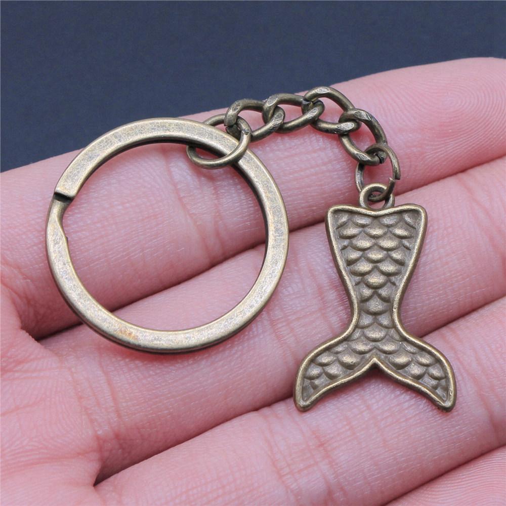 

28mm Key Ring Seahorse Octopus Mermaid Vintage Jewelry Supplies QY040 A02-1pcs-19x27mm