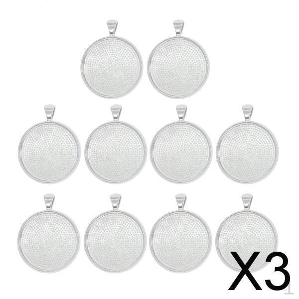 

3x10 шт. Заготовки круглые основы-безели для кабошона 42x33 мм, кулон для ожерелья 30 мм