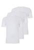 [BOSS] Boss T-shirt 3-pack, Logo Embroidery, Cotton, Men's M, White