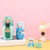 Cute Nesting Doll Set Matryoshka Doll Russian Wooden Dolls Hand-Painted Jesus Nesting Doll Stacking Doll Ornament Christmas Gift