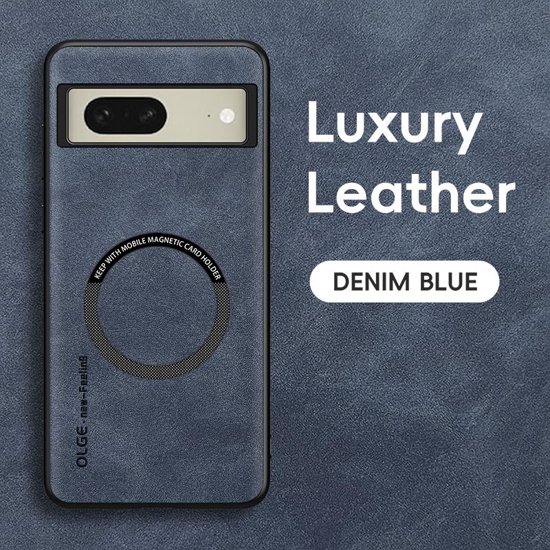 For Google Pixel 8 8 Pro 8A Fine Hole Sheepskin Magnetic TPU Soft Edge Anti-Drop Anti Fingerprint Phone Case