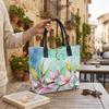 Watercolor Cherry Blossom Tote Bag Casual Large Capacity Shopping Shoulder Bag