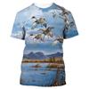 2025 Men's 3D Printed T-Shirt Summer New Fashion Hunting Wild Duck Couple Casual Short Sleeve T-Shirt Clothing
