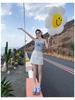 Women's High Waist White Denim Midi Skirt - Summer 2025 A-Line Bodycon Skirt with Anti-Exposure Design