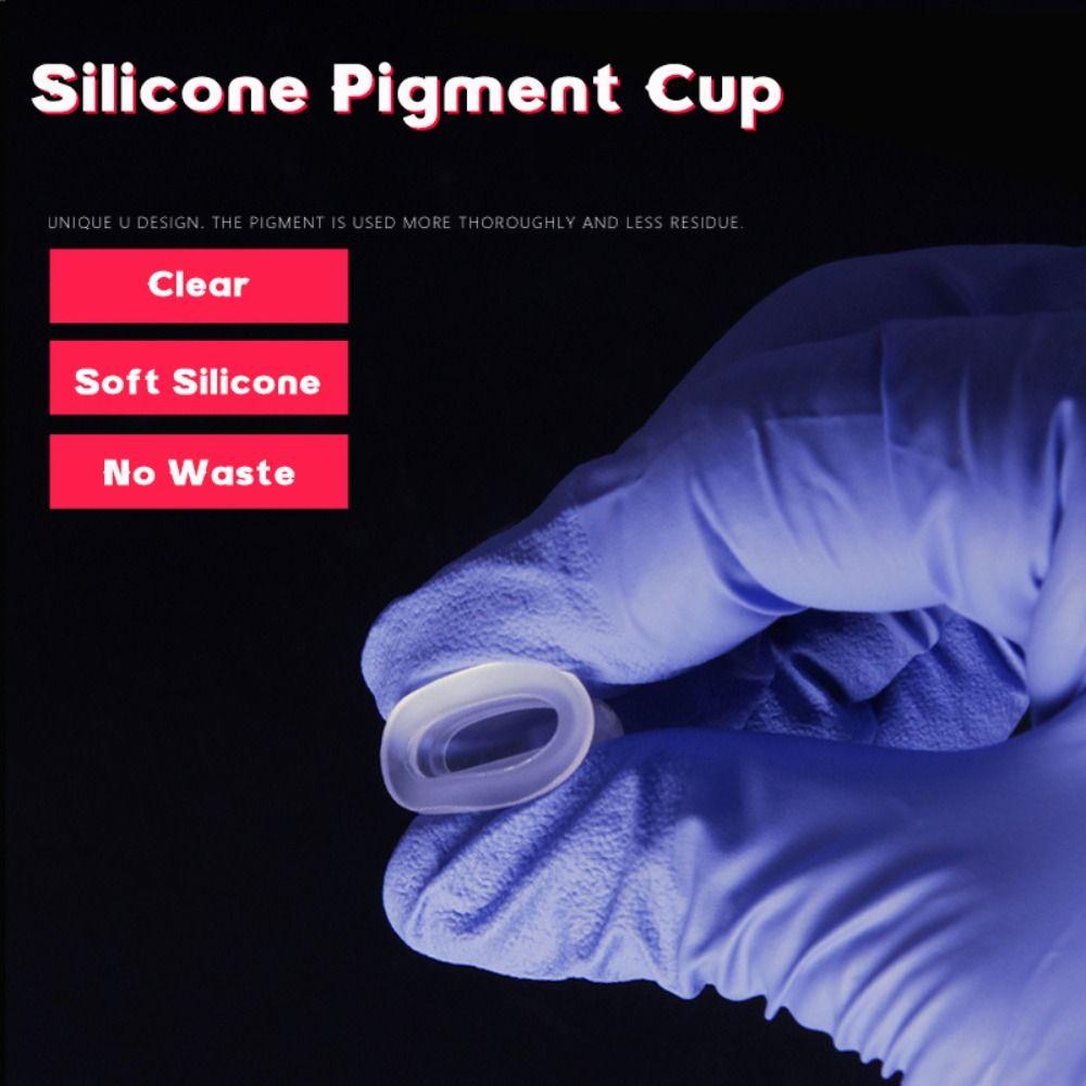 100PCS Disposable Tattoo Ink Cups Silicone Eyelash Extension Glue Tray Tool  Tattoo Accessories