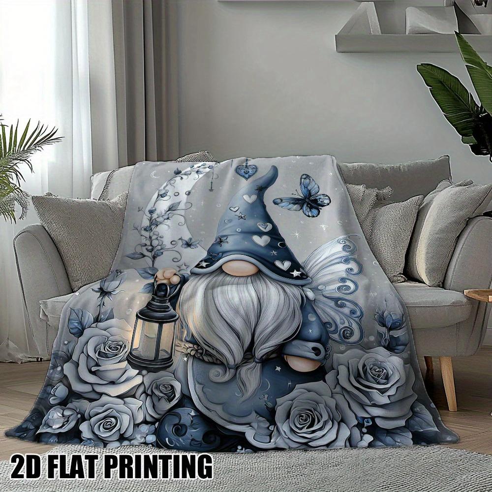 1pc Plush Flannel Valentine's Gnome Printed Blanket Ultra-Soft and Comfortable, Perfect for Chair, Sofa, Nap, or Camping Aesthetic Year-Round Style