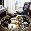 1PC Snowman Winter Wonderland Office Round Area Rug, Mat Suitable For Office, Under Office Chairs Bedroom Living Room Home Decor, Room Deco
