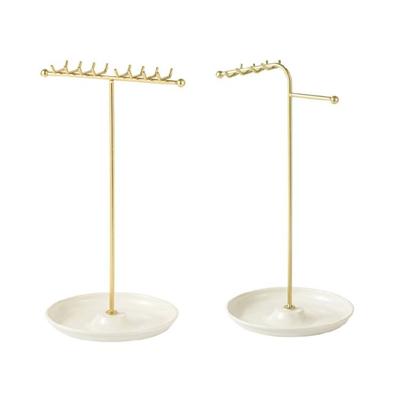 Elegante y Robusta Torre Metálica para Exhibir Joyería, Soporte para Collares y Pulseras con Soportes para Pendientes, Adorno Colgante