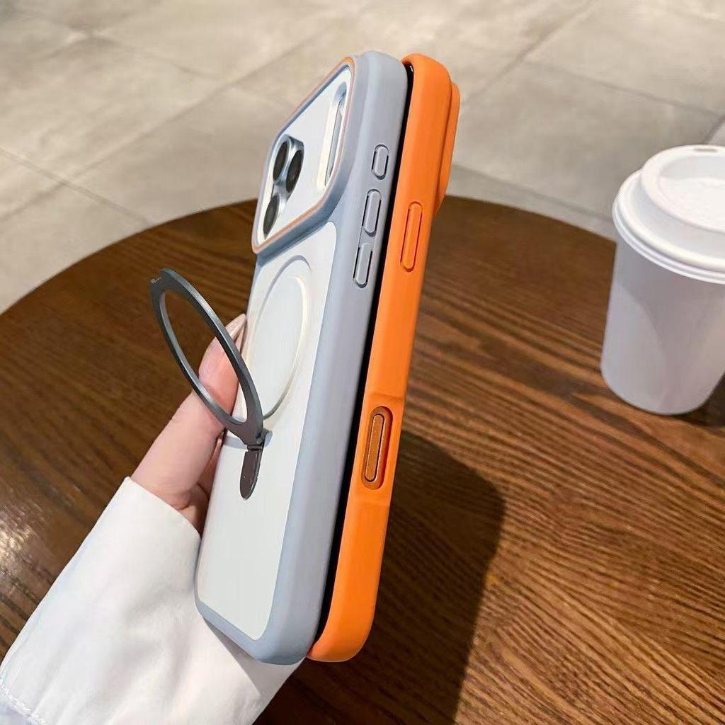 iPhone 17 Pro Max Two-Tone Magnetic Bracket Case: Stylish, Anti-Drop Protective