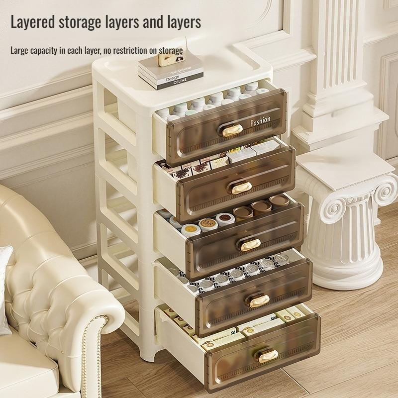 Home Storage Cabinet Multi-layer Drawer Storage Cabinet Snack Toys Chest of Drawers Bedside Table Plastic Storage Cabinet
