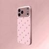 Cute Cherry Pattern Pink Metallic Tempered Glass Phone Case For iPhone 11 12 13 14 15 16 17 Pro Max 15 14 Plus 17 Air 16E Cover