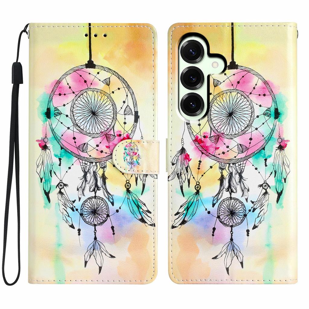 For Samsung Galaxy A17 Wallet Case PU Leather Pattern Printing Stand Phone Cover with Strap