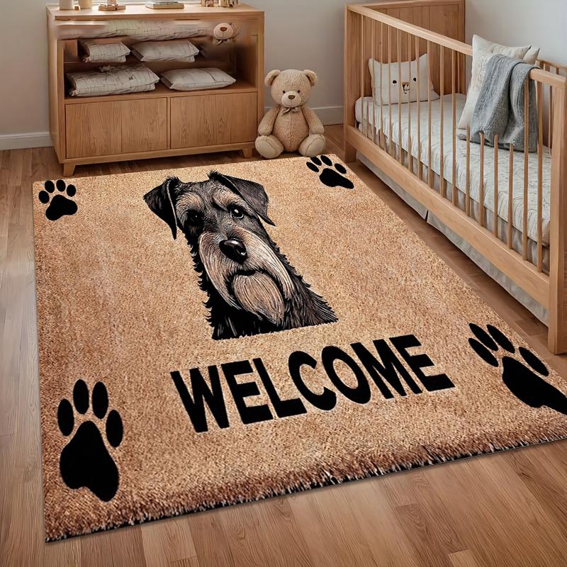 "Welcome" Carpet Entry Rugs Cute Dog Living Room Decoration Home Kid Play Mat Anti-slip Rug Washroom Floor Mat Gift Alfombra