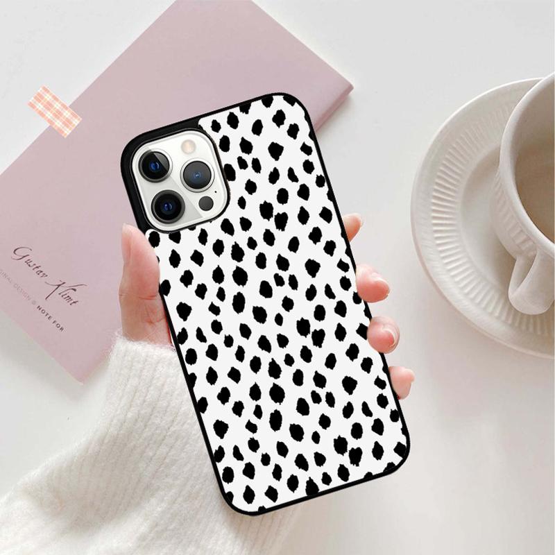 Black And White Polka Dot Mobile Phone Cases Cover For iPhone 17 Air 16 15 14 12 13 11 Pro MAX Apple Plus SE2020 Coque