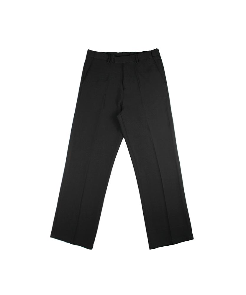 CHAMBROS Hidden Elastic Waist Semi-Wide Wrinkle-Free Slacks [Black]