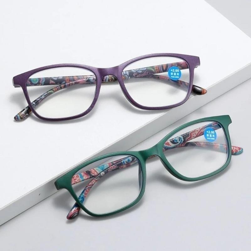 Fashion Women Reading Glasses Flower Print Magnifying Presbyopic Eyewear Resin Read Eyeglasses Reading Glasses Women +1.0~+4.0