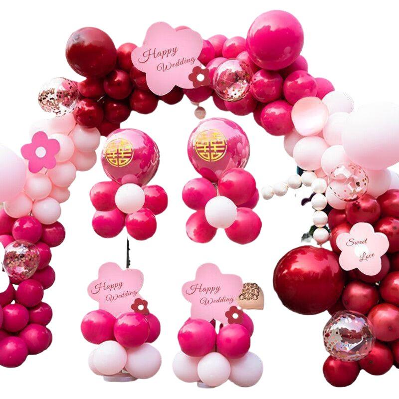 Rose Red Balloon Arch for Weddings, Birthdays, and Events