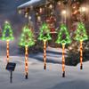 5PC/set Solar Candy Christmas Tree Ground Plug Lights Outdoor Waterproof Lawn Lamp LED Decoration Garden Lights For Christmas