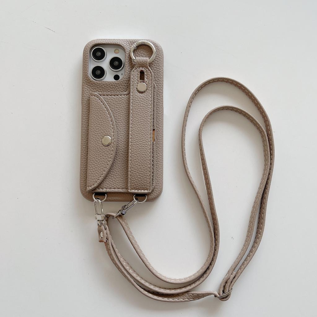 Card Bag, Wrist Strap, Suitable for Iphone17promax Messenger Phone Case, Apple 16 Invisible Bracket, 15 Card Cover.