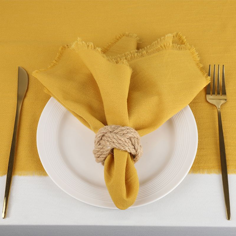 Set of 10 Handmade Cloth Napkins 42x42cm Cotton Napkins with Tassels Delicate Soft Washable for Dinners Parties Weddings and Mor