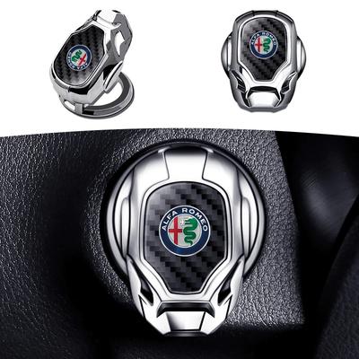 Samochód PRZYCISK STARTU JEDNYM KLIKNIĘCIEM Osłona Ochronna Naklejki z Emblematem Dla GT 147 159 156 166 Giulietta Tonale Volante 8C