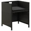 Garden Chairs with Cushions 4 Pcs Poly Rattan Black
