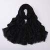 Soft Versatile Solid Bamboo Yarn Scarf With Star Rhinestone For Women