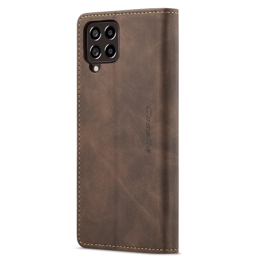 CASEME Case for Samsung Galaxy M33 5G, Leather Wallet Case, Brown