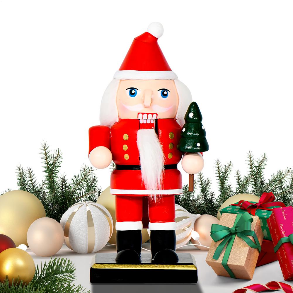 Miniature Christmas Figurines Wooden Nutcracker Tabletop Statues Christmas Decor Party Statues Table Centerpiece For Adults