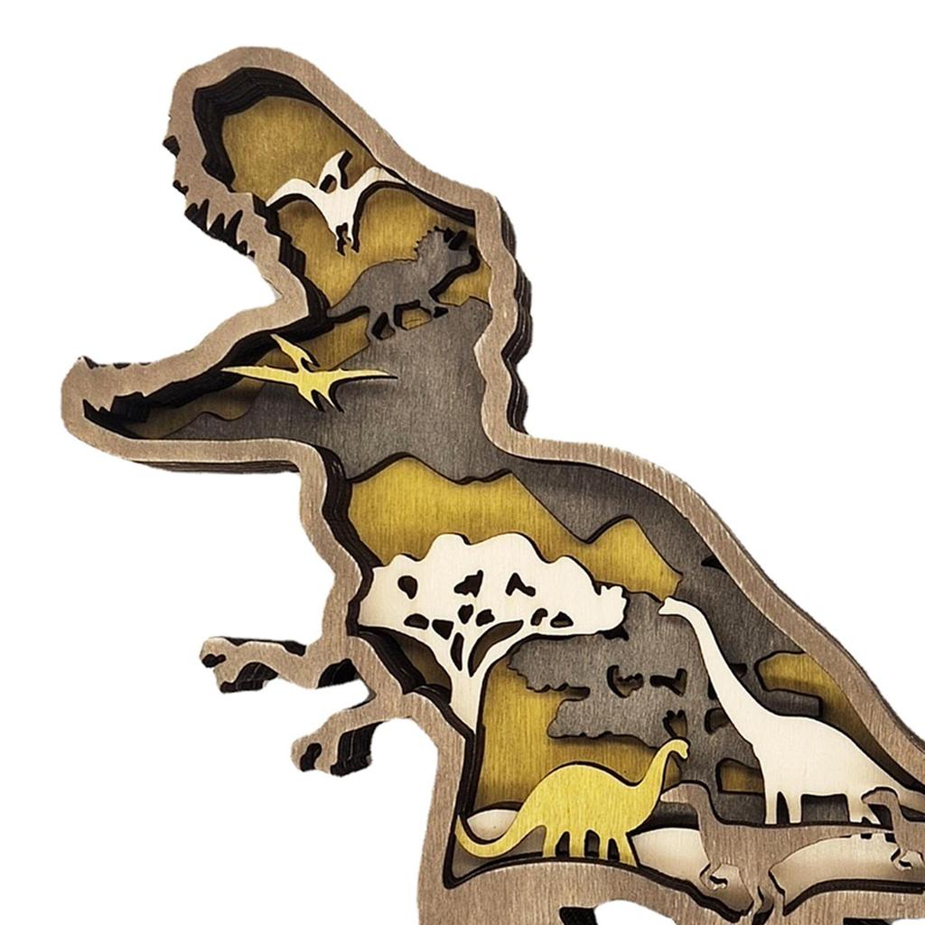 Dazzling Wooden Dinosaur Night Light for Kids' Room Decor