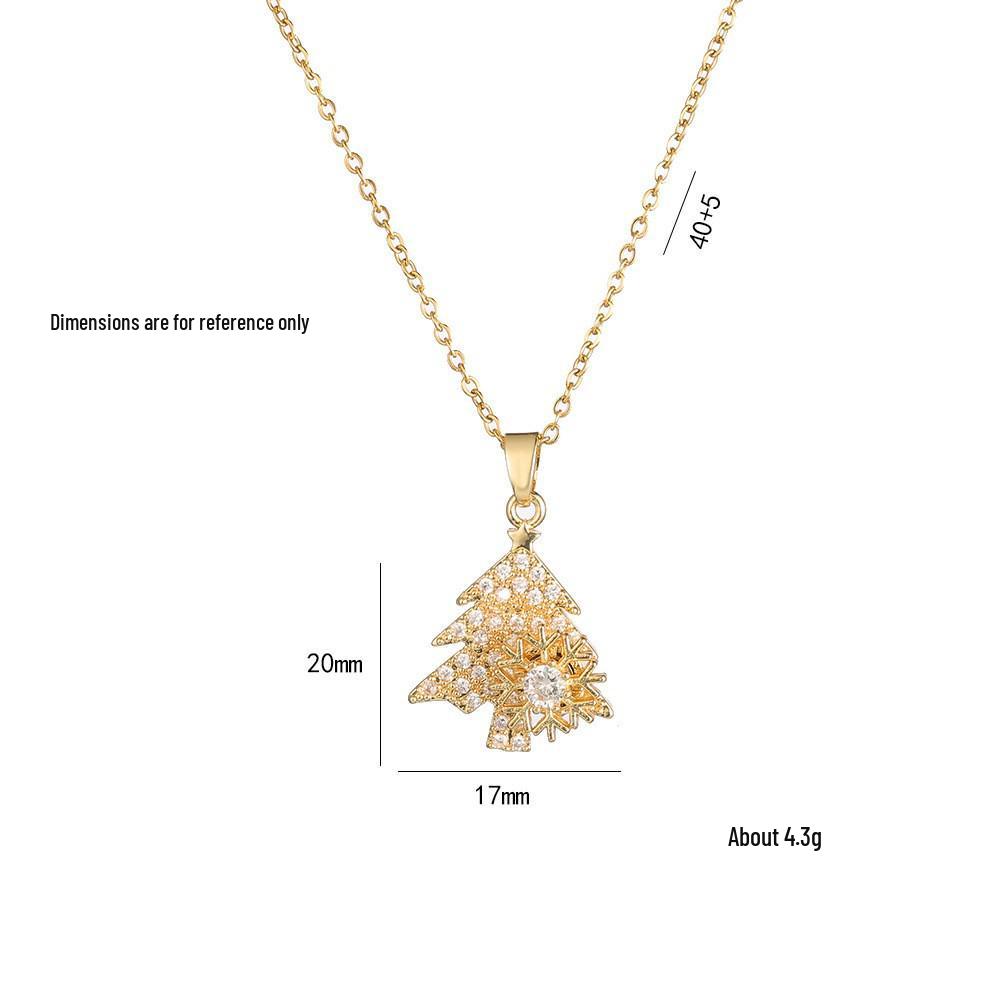 Rotatable Snowflake Christmas Necklace - Women's Micro-Paved Diamond Clavicle Chain
