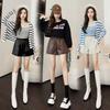 Women's Fall Winter Outer Wear Elastic Waist High Waisted Slimming A-Line Wide Leg PU Leather Shorts Petite Base Pants Mini Shorts