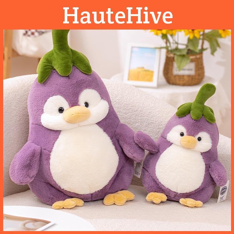 Penguin Plush Baby Toy Cute Cartoon Turned Eggplant Girl Birthday Doll Gift