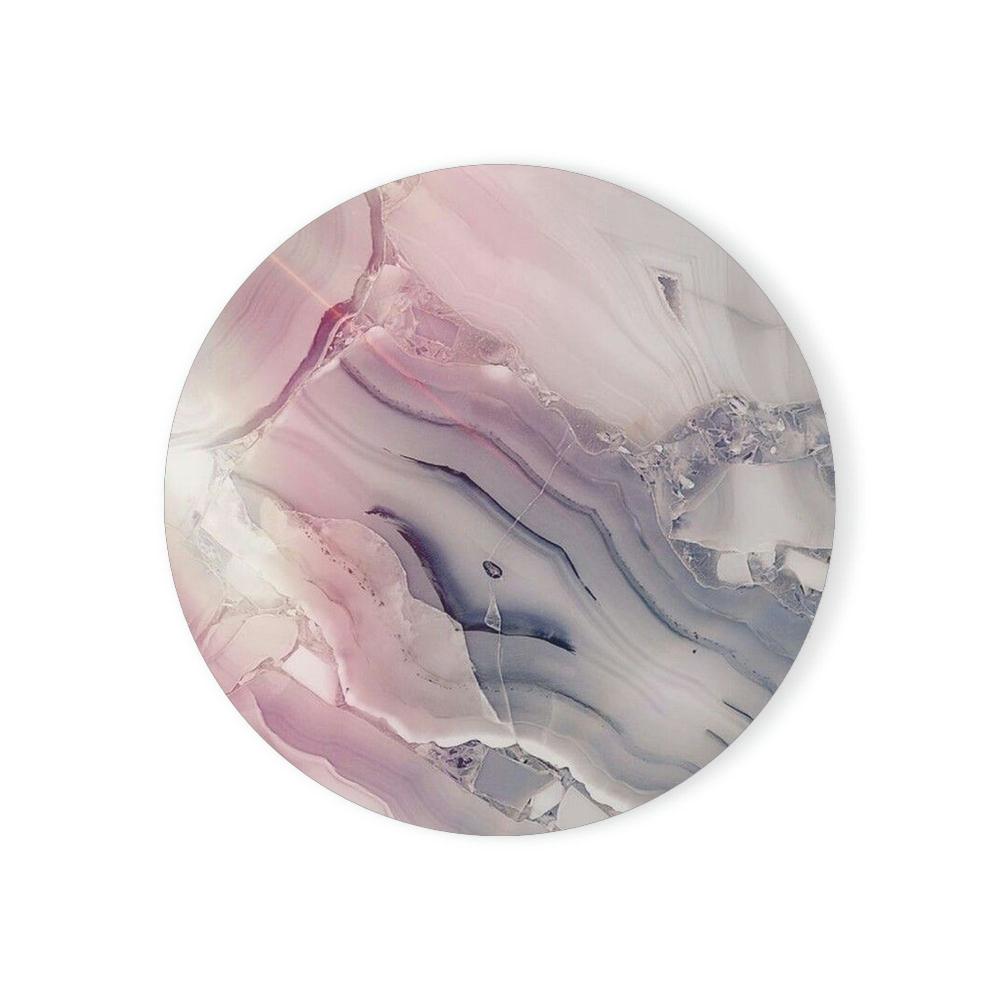 Round Absorbent Ceramic Stone Coasters Set with Cork Base Marble Coasters for Table Housewarming Gift for Home Decoration
