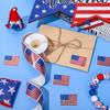 300 Pieces of American Flag Sticker Rolls, Shiny American Flag Stickers, Independence Day Decoration Stickers