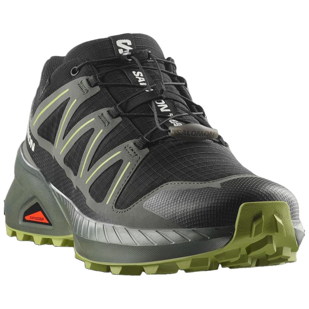 SALOMON Speedcross Peak Slip Resistant Abrasion Resistant Low top Trail Running Shoes Men's Black Green 477905