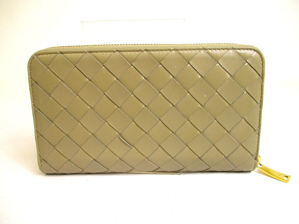 Authentic BOTTEGA VENETA Intrecciato Olive Geen Leather Round Zip Wallet Purse #a197  Refurbished