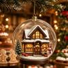 Holiday Party Supplies Christmas Crystal Ball Style Pendant with Hanging Rope, 2D Flat Acrylic Unique Keepsakes Ornament for Tree Decoration