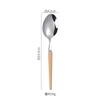 Wooden handle stainless steel knife and fork spoon Western food steak knife 304 stainless steel tableware spoon Fruit dessert fork