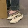 With Skirt Temperament, Evening Shoes, Shallow Mouth Soft-soled Women's Shoes 2025 New Xiaoxiangfeng Pointed Single Shoes for Women's Summer Wear